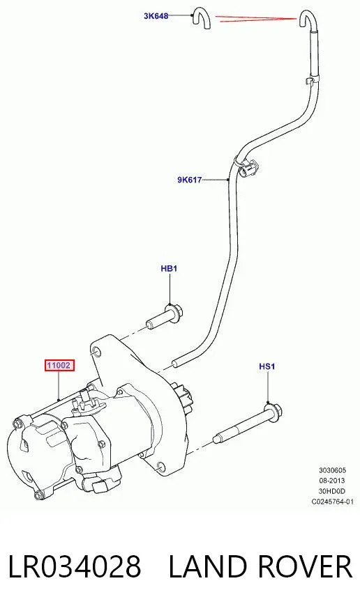 Motor de arranco LR034028 Land Rover