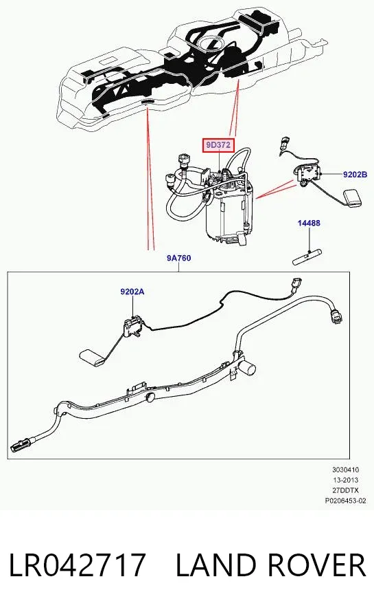 Módulo de bomba de combustível com sensor do nível de combustível LR042717 Land Rover