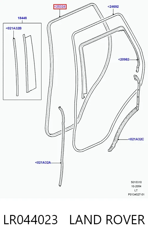Compactador da porta traseira (na carroçaria) LR044023 Land Rover