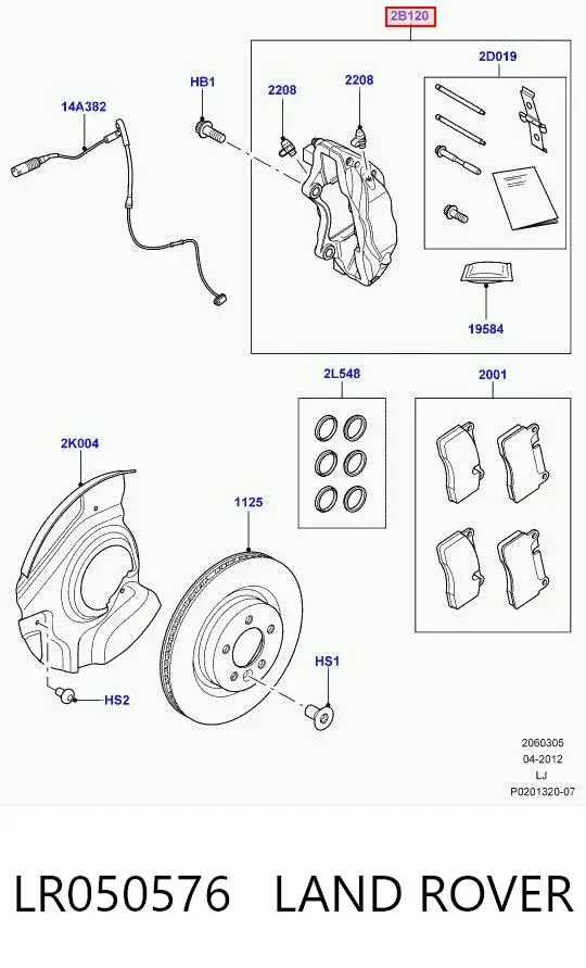Suporte do freio dianteiro direito LR050576 Land Rover