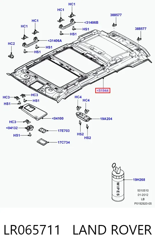 Revestimento do teto Land Rover Freelander II