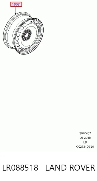 Roda de emergência LR088518 Land Rover