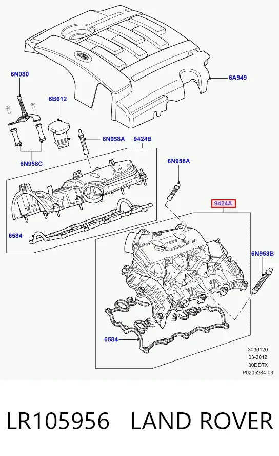 Tampa de válvulas esquerda LR105956 Land Rover