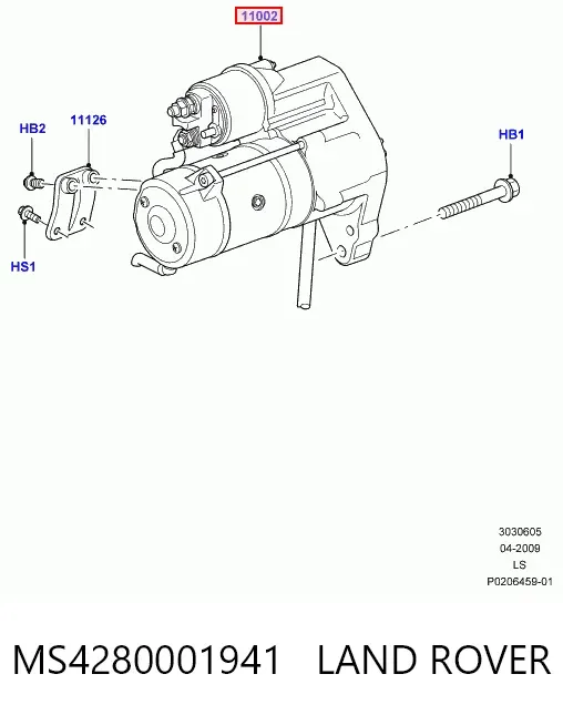 Motor de arranco MS4280001941 Land Rover