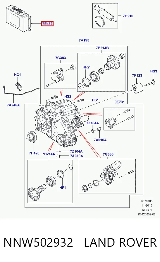 Módulo de direção da caixa de transferência NNW502932 Land Rover