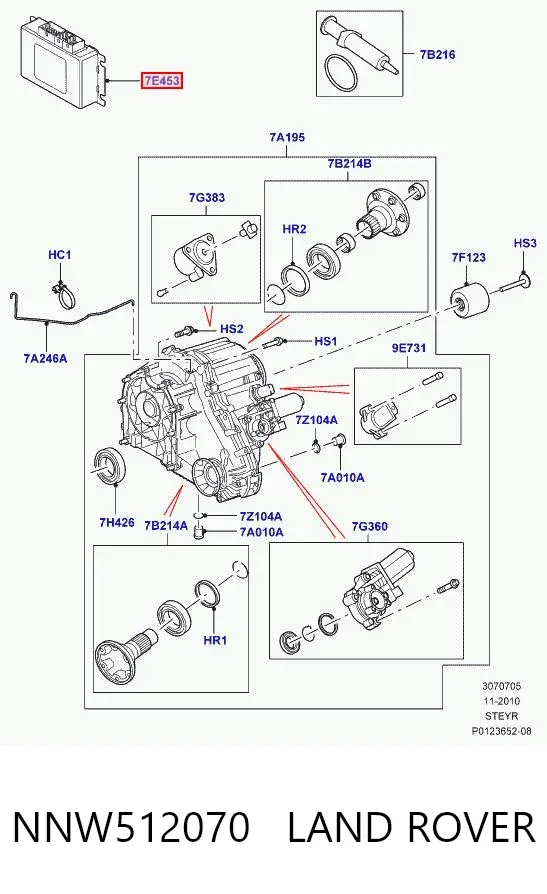 Módulo de direção da caixa de transferência NNW512070 Land Rover