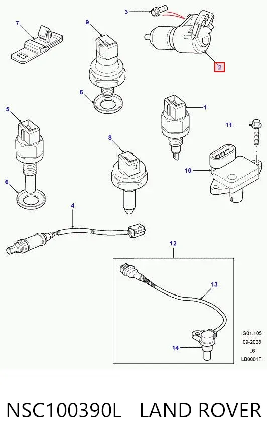 Sensor de posição (de revoluções) de cambota NSC100390L Land Rover