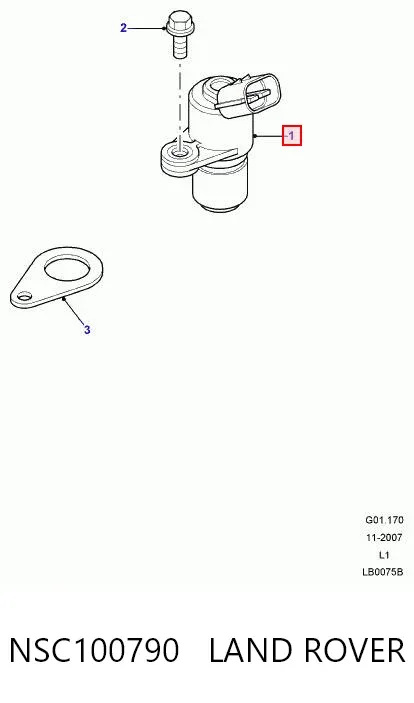 Sensor de posição (de revoluções) de cambota NSC100790 Land Rover