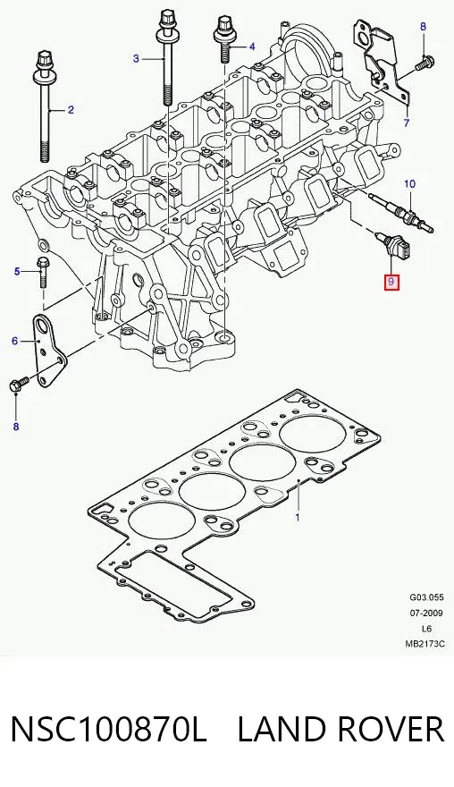 Sensor de temperatura do fluido de esfriamento NSC100870L Land Rover