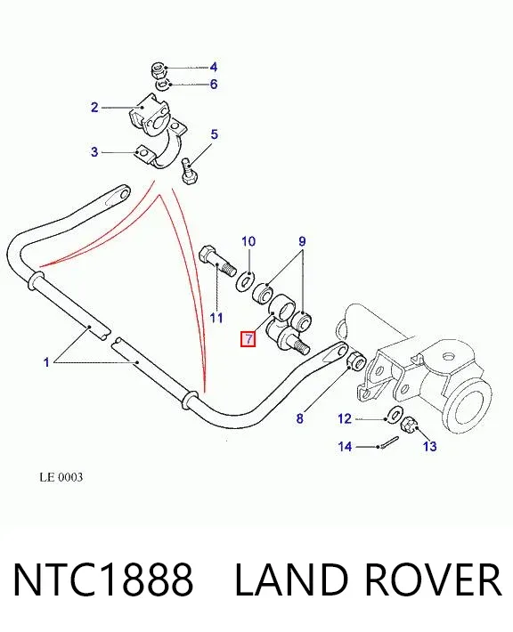 Montante de estabilizador traseiro NTC1888 Land Rover