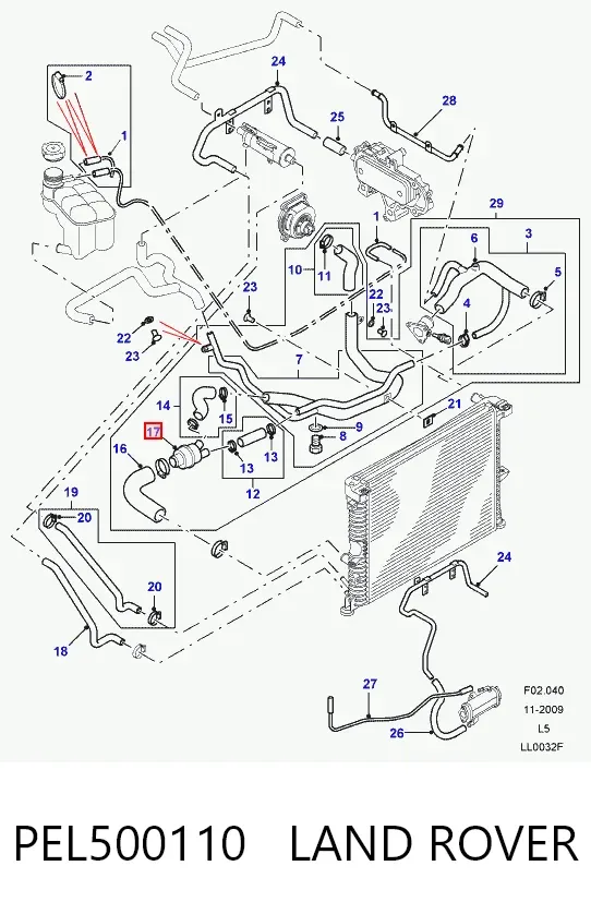 Termostato PEL500110 Land Rover