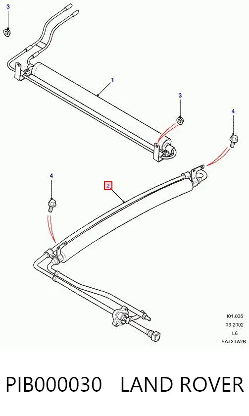 Radiador de esfriamento de combustível PIB000030 Land Rover