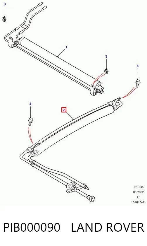 Radiador de esfriamento de combustível PIB000090 Land Rover