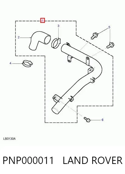 Mangueira (cano derivado) de intercooler PNP000011 Land Rover