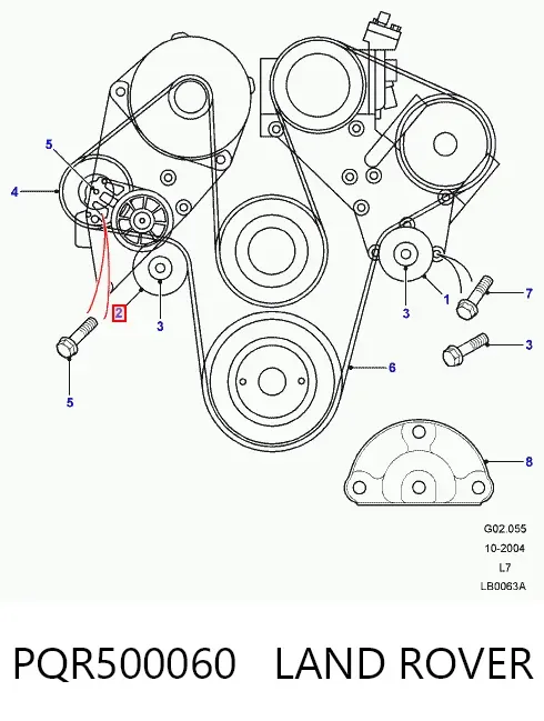 Rolo de reguladora de tensão da correia de transmissão Land Rover Discovery II
