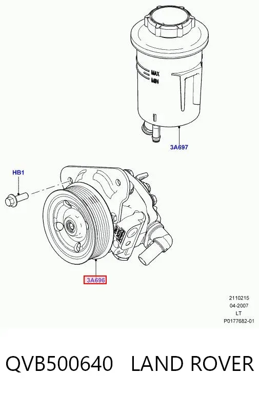 Bomba da Direção hidrâulica assistida QVB500640 Land Rover