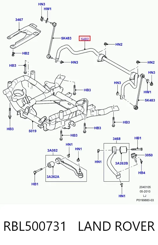 Estabilizador dianteiro RBL500731 Land Rover