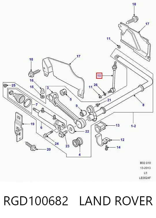 Montante de estabilizador traseiro RGD100682 Land Rover