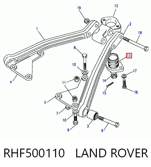 Suporte de esfera inferior de suspensão traseira RHF500110 Land Rover