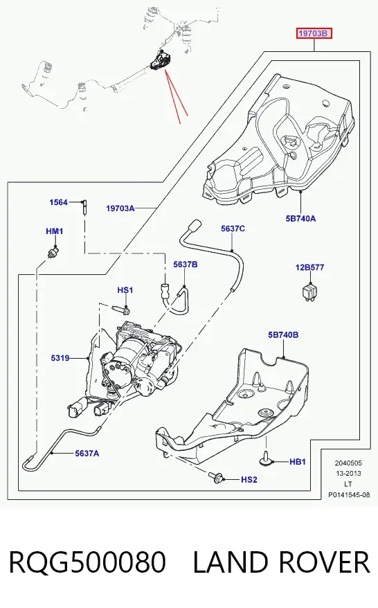 Compressor de bombeio pneumático (de amortecedores) RQG500080 Land Rover