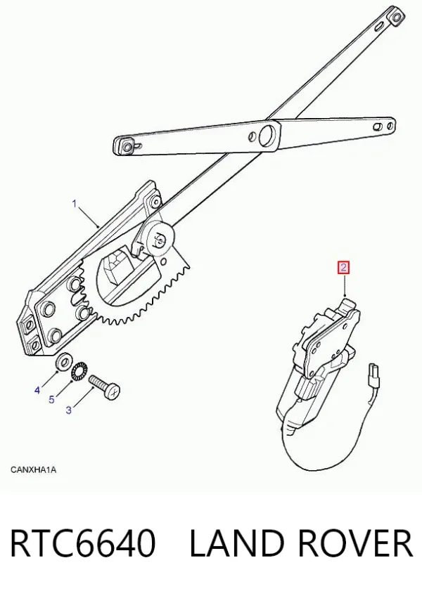 Motor de acionamento de vidro da porta dianteira esquerda RTC6640 Land Rover
