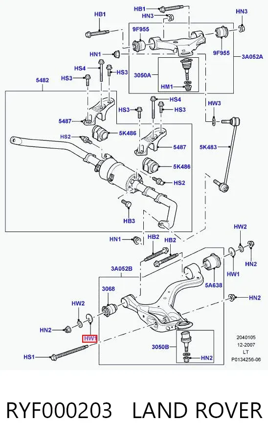 Arruela de parafuso de fixação de braço oscilante dianteiro inferior RYF000203 Land Rover