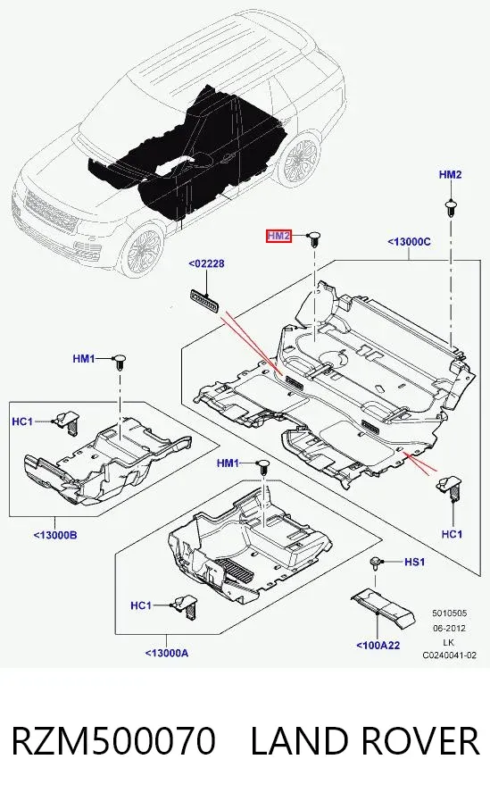 Cápsula (prendedor) de fixação do pára-choque traseiro RZM500070 Land Rover