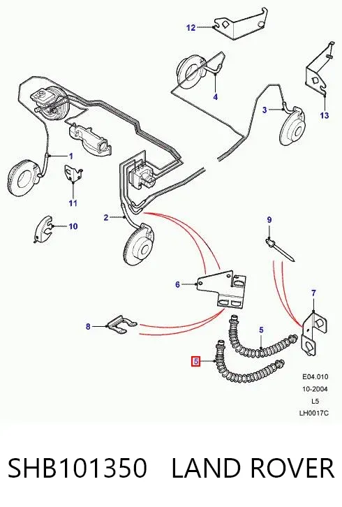 Mangueira do freio dianteira SHB101350 Land Rover