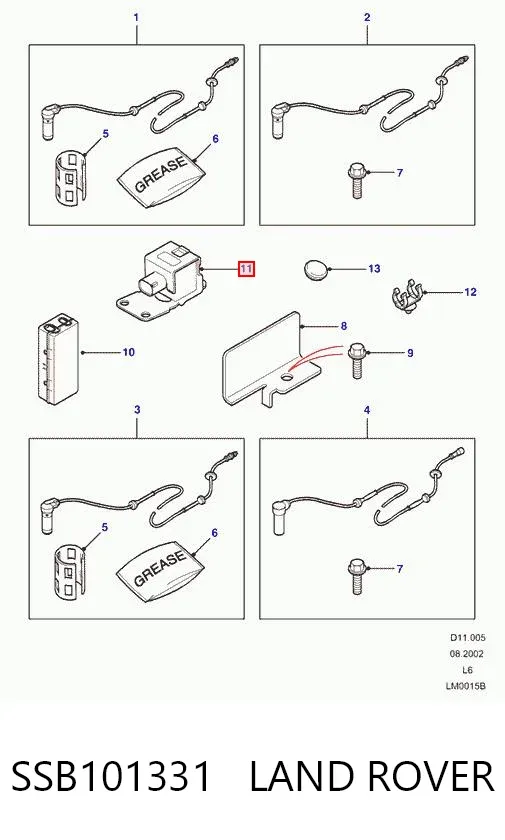 Sensor de aceleração transversal (ESP) SSB101331 Land Rover
