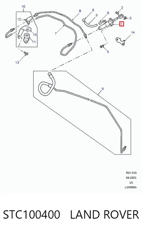 Cilindro mestre de embraiagem STC100400 Land Rover