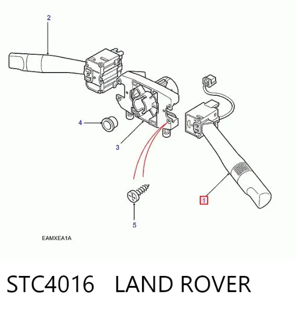 Comutador direito instalado na coluna da direção STC4016 Land Rover