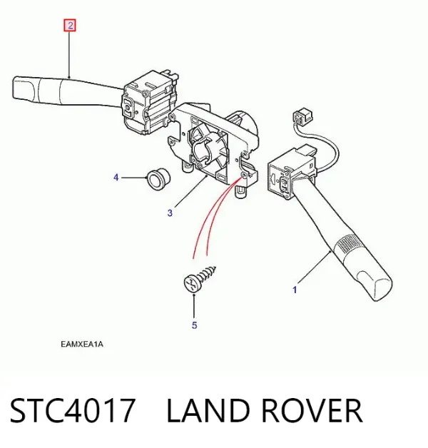 Comutador esquerdo instalado na coluna da direção STC4017 Land Rover