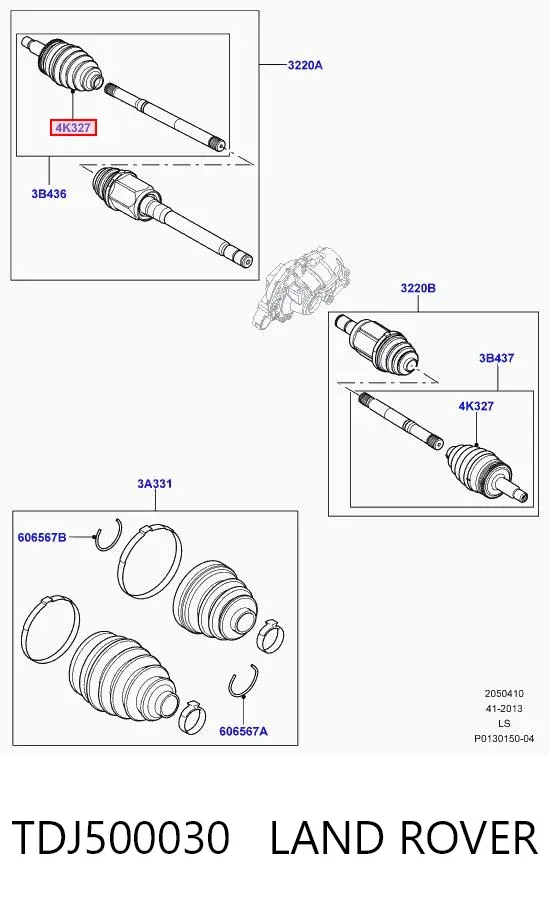 Junta homocinética externa dianteira TDJ500030 Land Rover