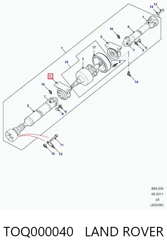 Rolamento suspenso da junta universal TOQ000040 Land Rover