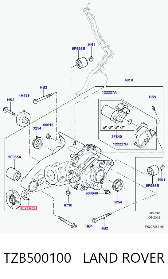 Bucim da haste de redutor do eixo traseiro TZB500100 Land Rover