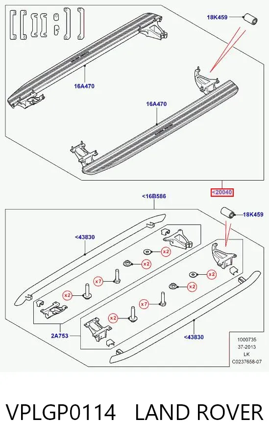 Grampo dobrável (kit para automóvel) VPLGP0114 Land Rover