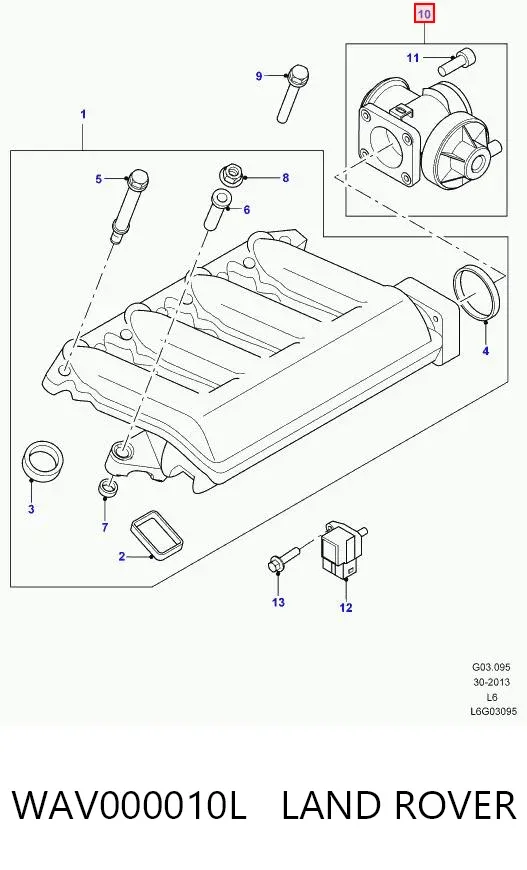 Válvula EGR de recirculação dos gases WAV000010L Land Rover