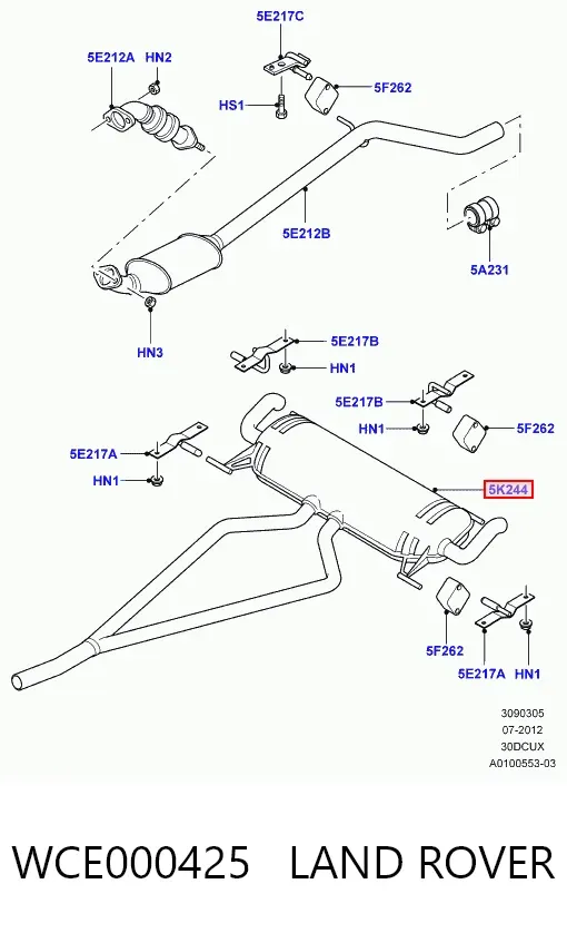 Silenciador, parte traseira Land Rover Range Rover III