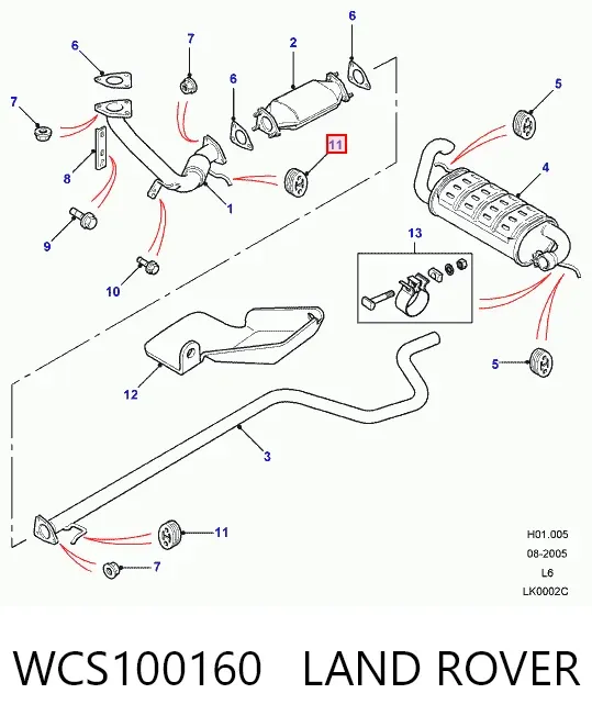 Convertidor - catalisador WCS100160 Land Rover