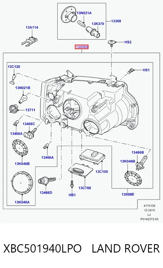 Luz direita XBC501940LPO Land Rover