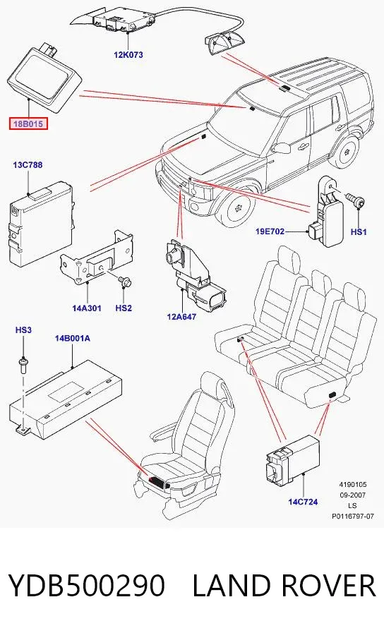 Sensor de chuva YDB500290 Land Rover