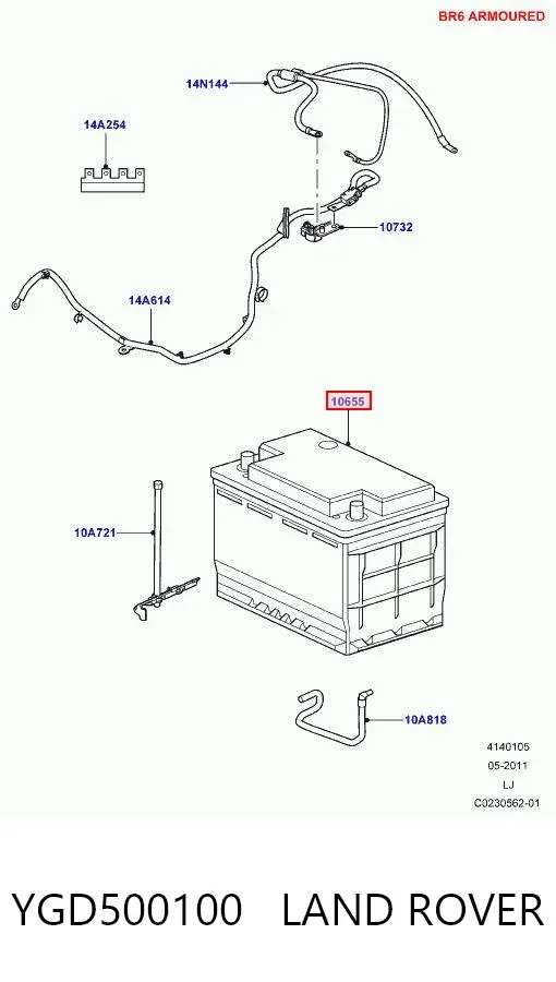 Bateria recarregável (PILHA) YGD500100 Land Rover