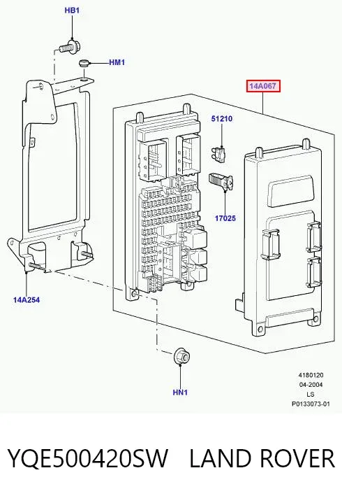 Unidade de dispositivos de segurança YQE500420SW Land Rover