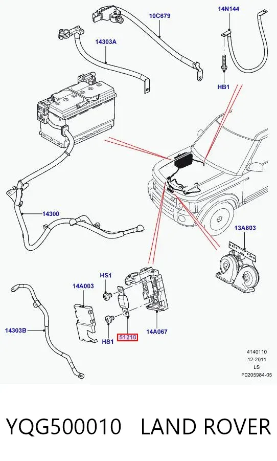 Dispositivo de segurança YQG500010 Land Rover