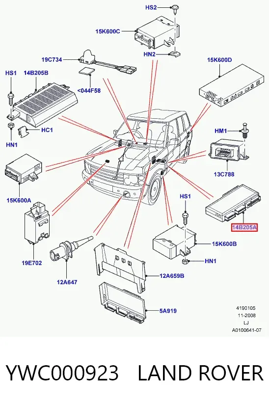 Unidade de conforto YWC000923 Land Rover