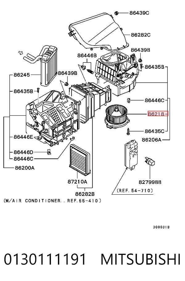 Motor de ventilador de forno (de aquecedor de salão) Mitsubishi Space Star DG0