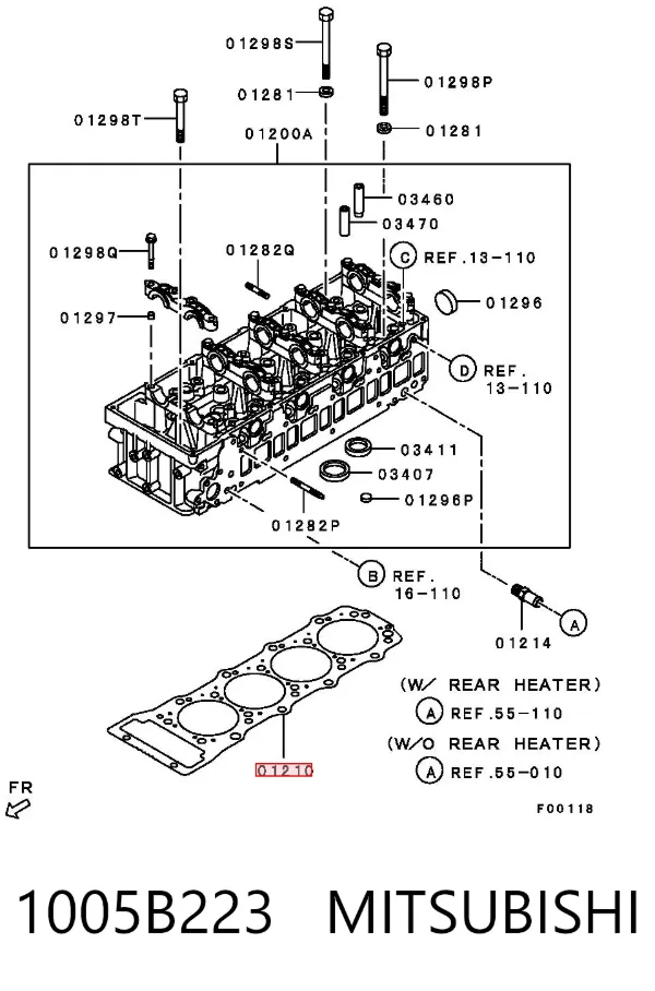 Vedante de cabeça de motor (CBC) 1005B223 Mitsubishi