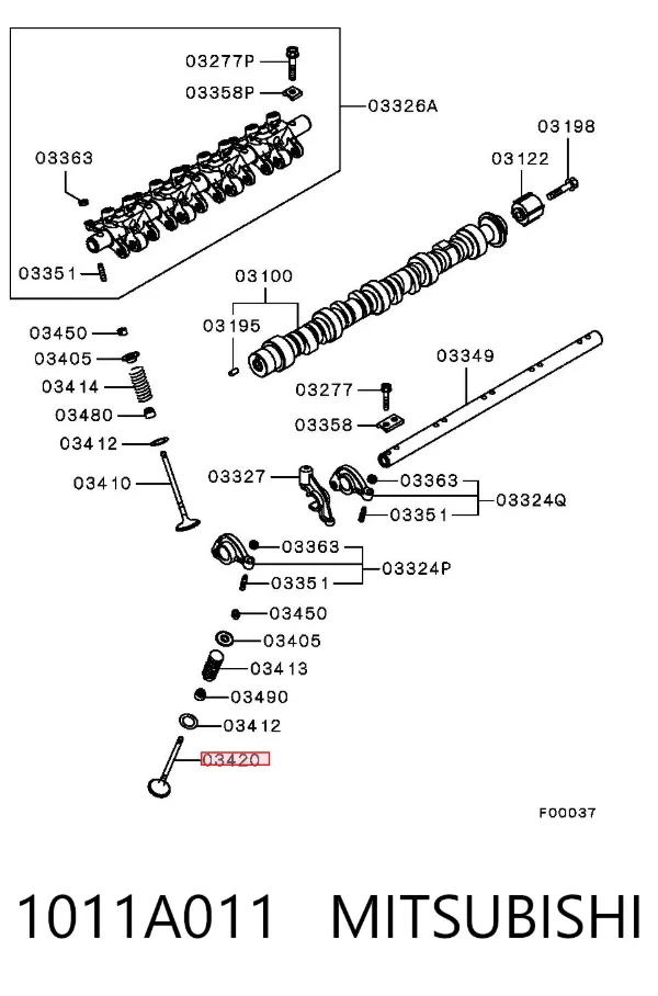 Válvula de escape 1011A011 Mitsubishi