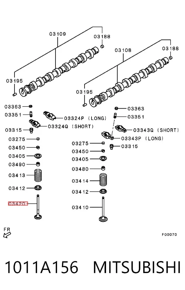 Válvula de escape 1011A156 Mitsubishi