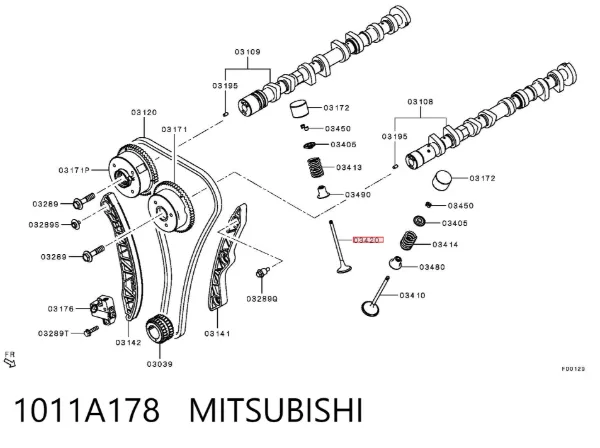 Válvula de escape 1011A178 Mitsubishi